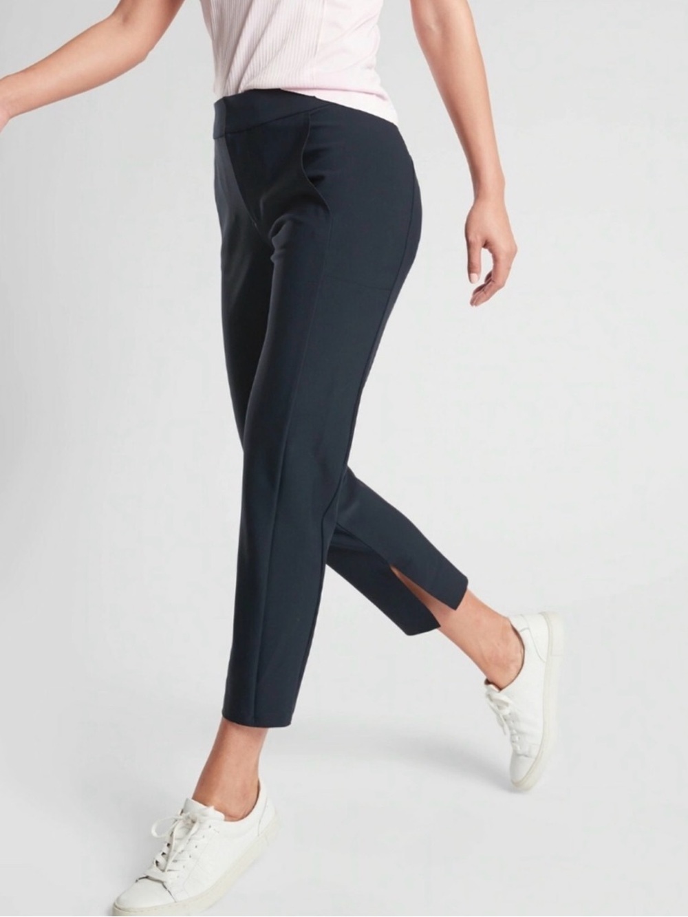 Athleta Stellar Crop Trouser Navy Stretch Work Pants Size 4